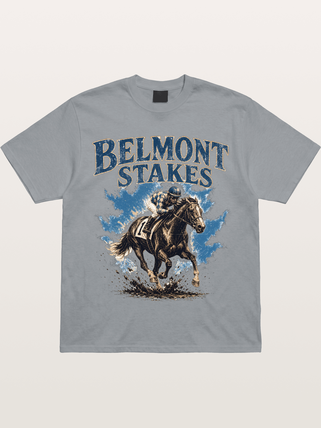 Belmont Stakes Mud Splash Poster Gildan T-shirt