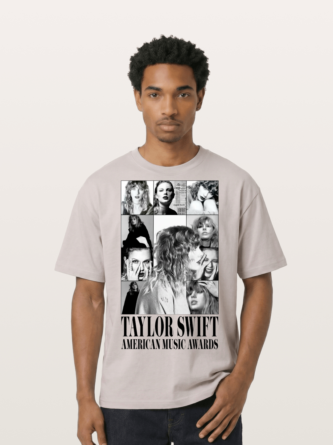 Taylor Swift AMA Collage Print Cotton T-shirt