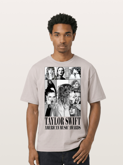 Taylor Swift AMA Collage Print Cotton T-shirt