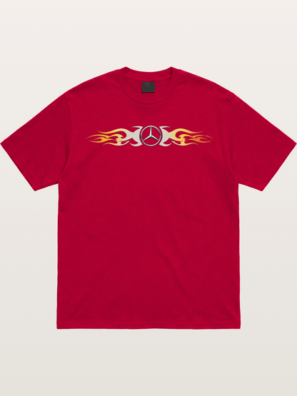 Mercedes Star Flame Stripe Gildan T-shirt