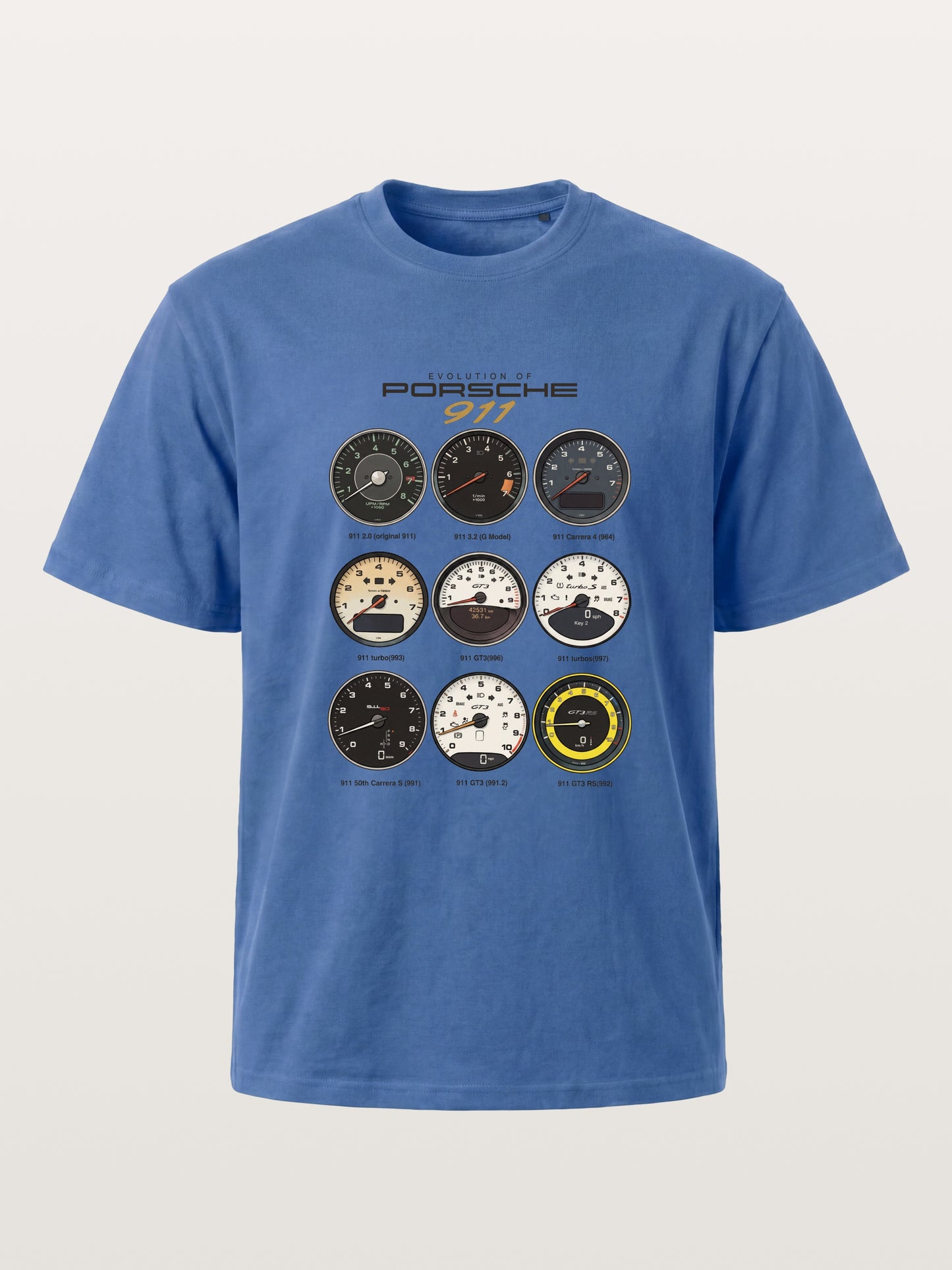 Porsche 911 Cluster Vintage Gauge Set Gildan T-shirt