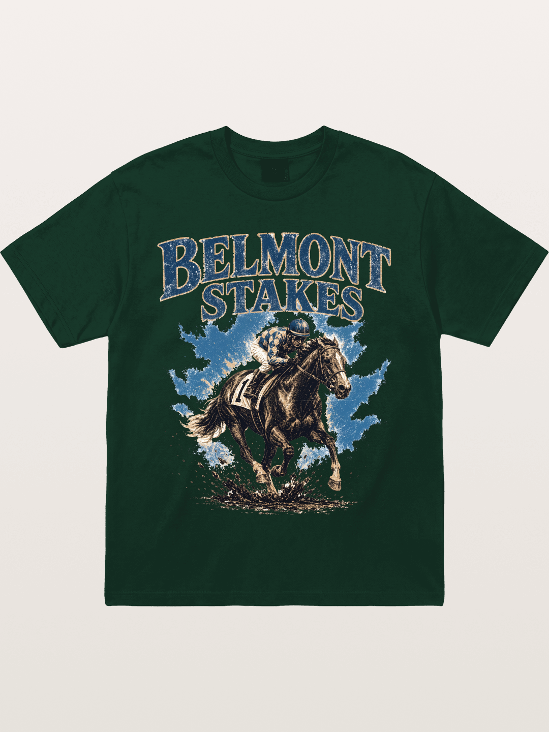 Belmont Stakes Mud Splash Poster Gildan T-shirt