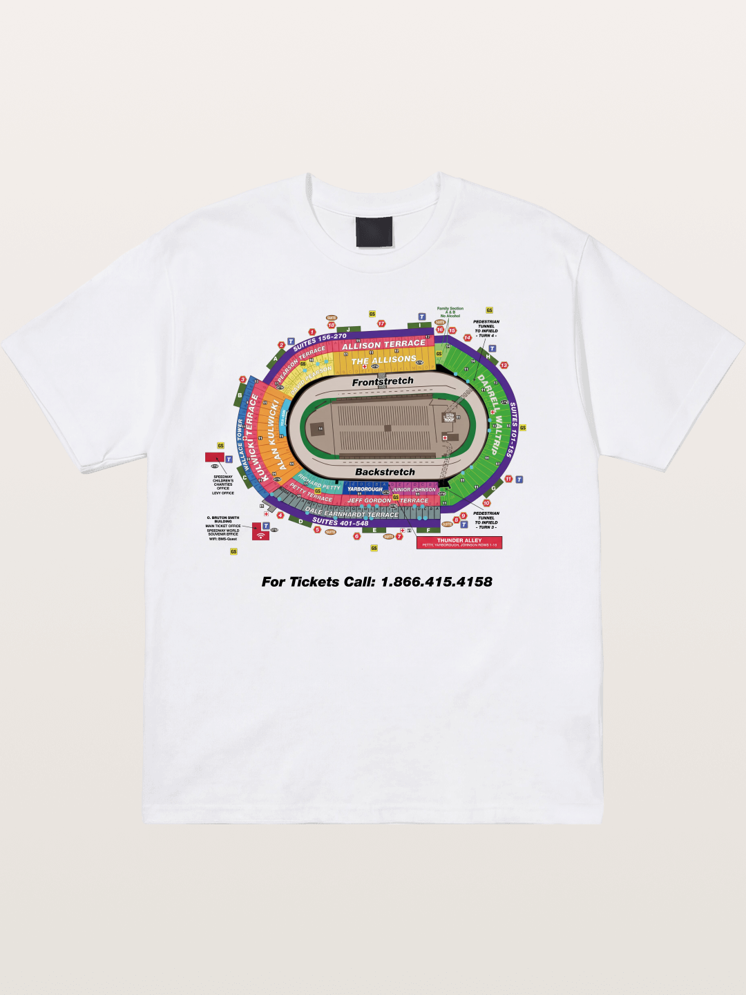 NASCAR Track Seating Map Art Print Cotton T-shirt