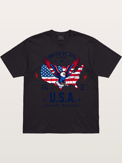 USA Map Eagle Flag Design Gildan T-shirt