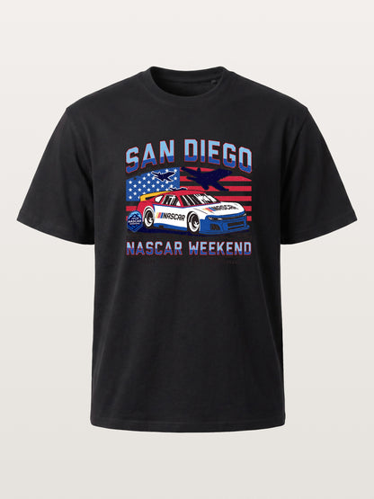 San Diego NASCAR Jet and Race Car Cotton T-shirt