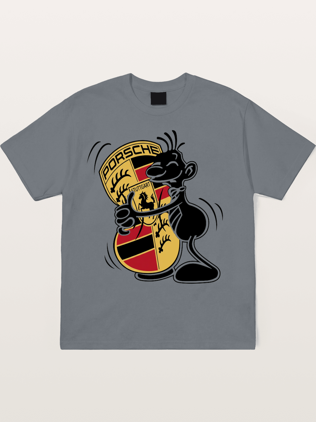 Character Hugging Porsche Crest Cotton T-shirt