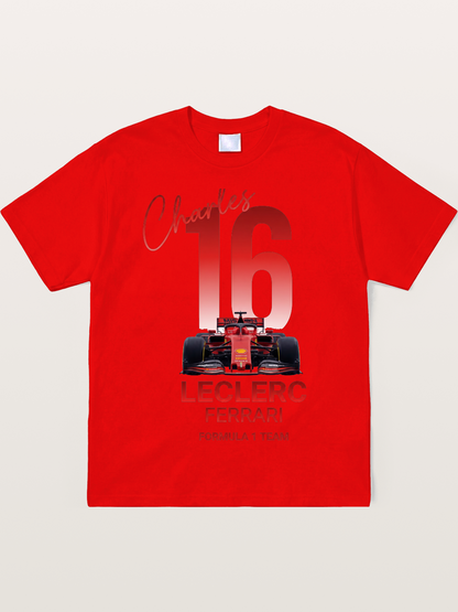 Charles Leclerc Ferrari 16 Art Soft-Stay T-shirt