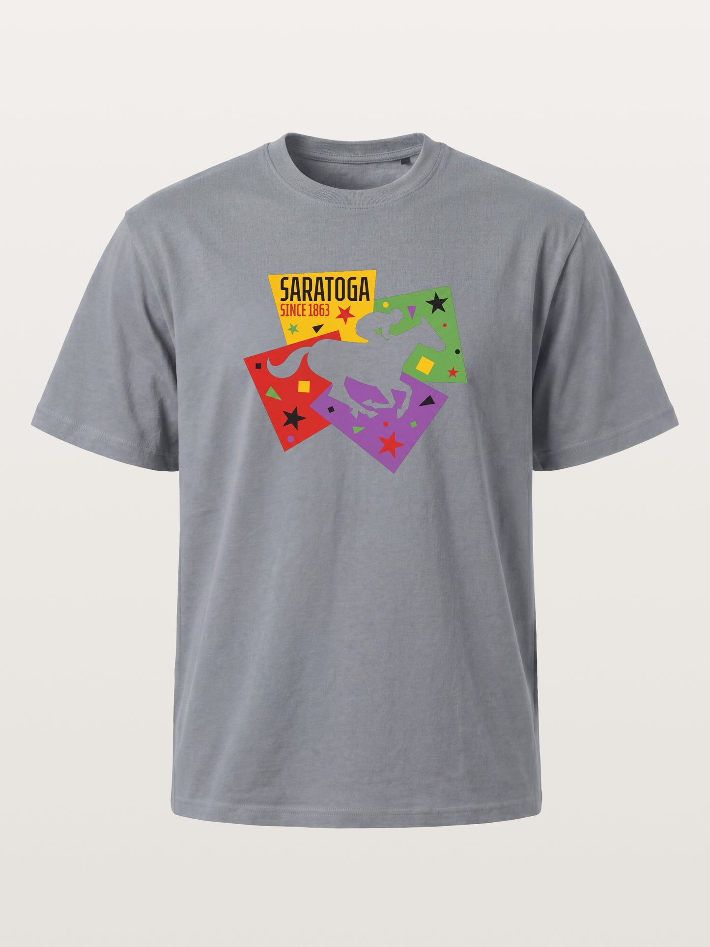 Saratoga Geometric Horse Rider Art Gildan T-shirt