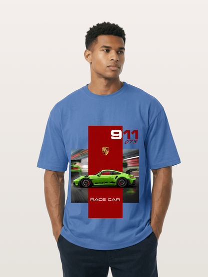 Porsche 911 GT3 Green Race Car Gildan T-shirt