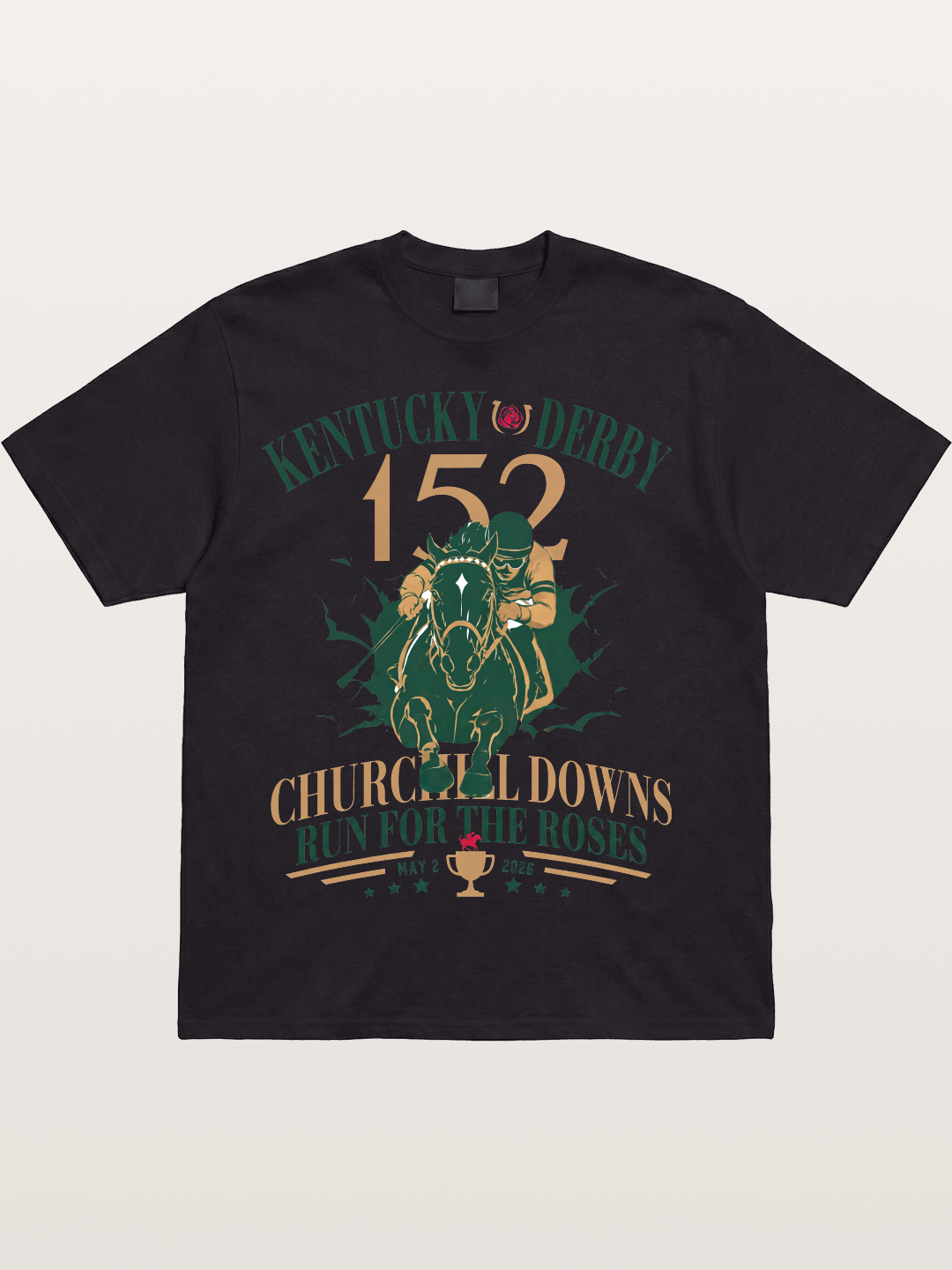152nd Kentucky Derby Vintage Print Cotton T-shirt