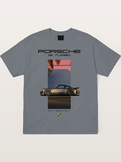 911 Turbo Retro Palm Print Cotton T-shirt