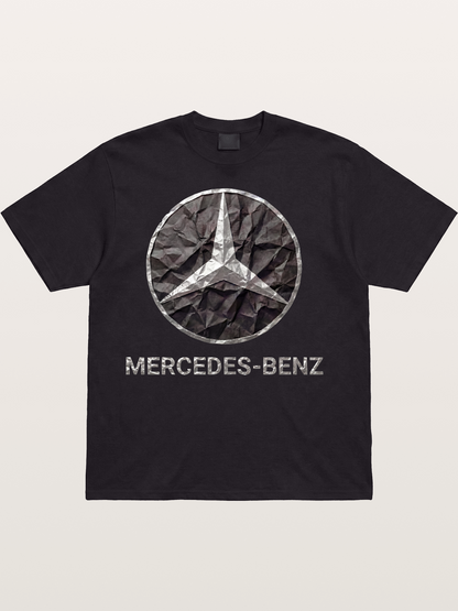 Mercedes Crumpled Paper Logo Cotton T-shirt
