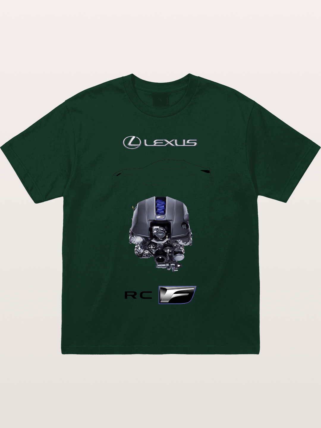 RC F Engine Outline Poster Gildan T-shirt