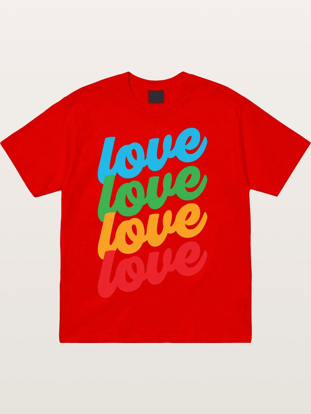 Love Is Love Stacked Rainbow Cotton T-shirt