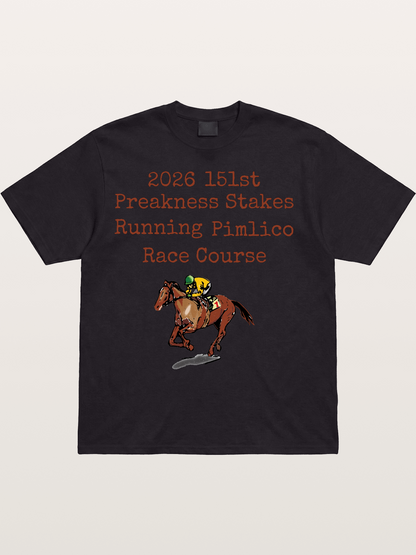 151st Preakness Yellow Silks Horse Cotton T-shirt