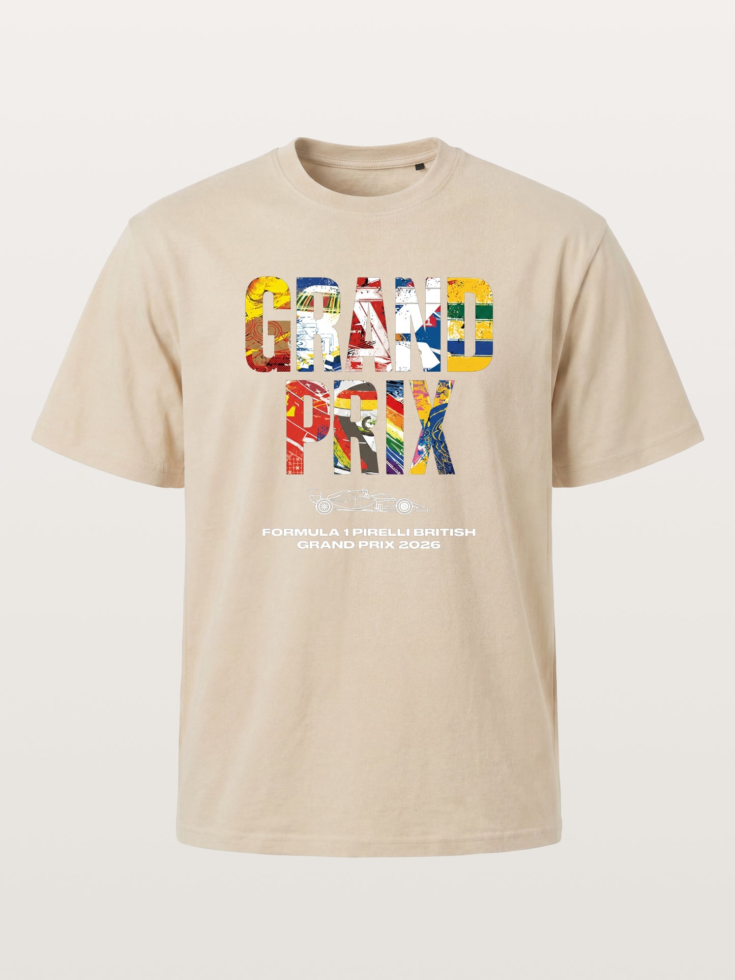 2026 British Grand Prix Multi-Flag Typography Gildan T-shirt