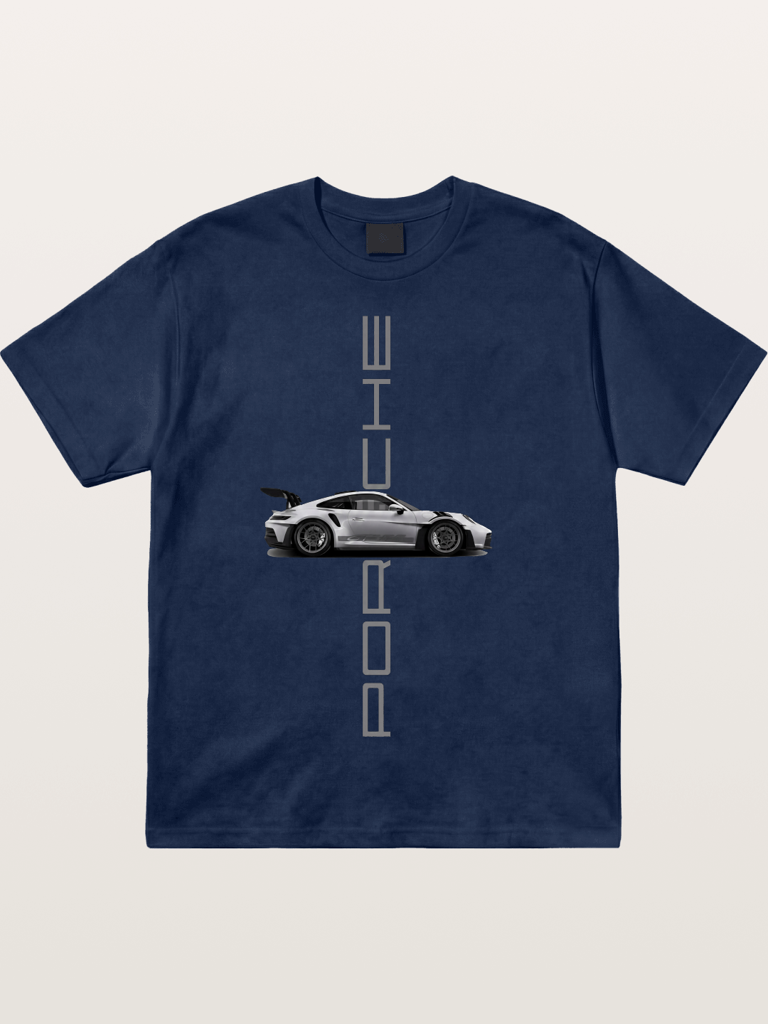 Porsche 911 Vertical Text Design Cotton T-shirt