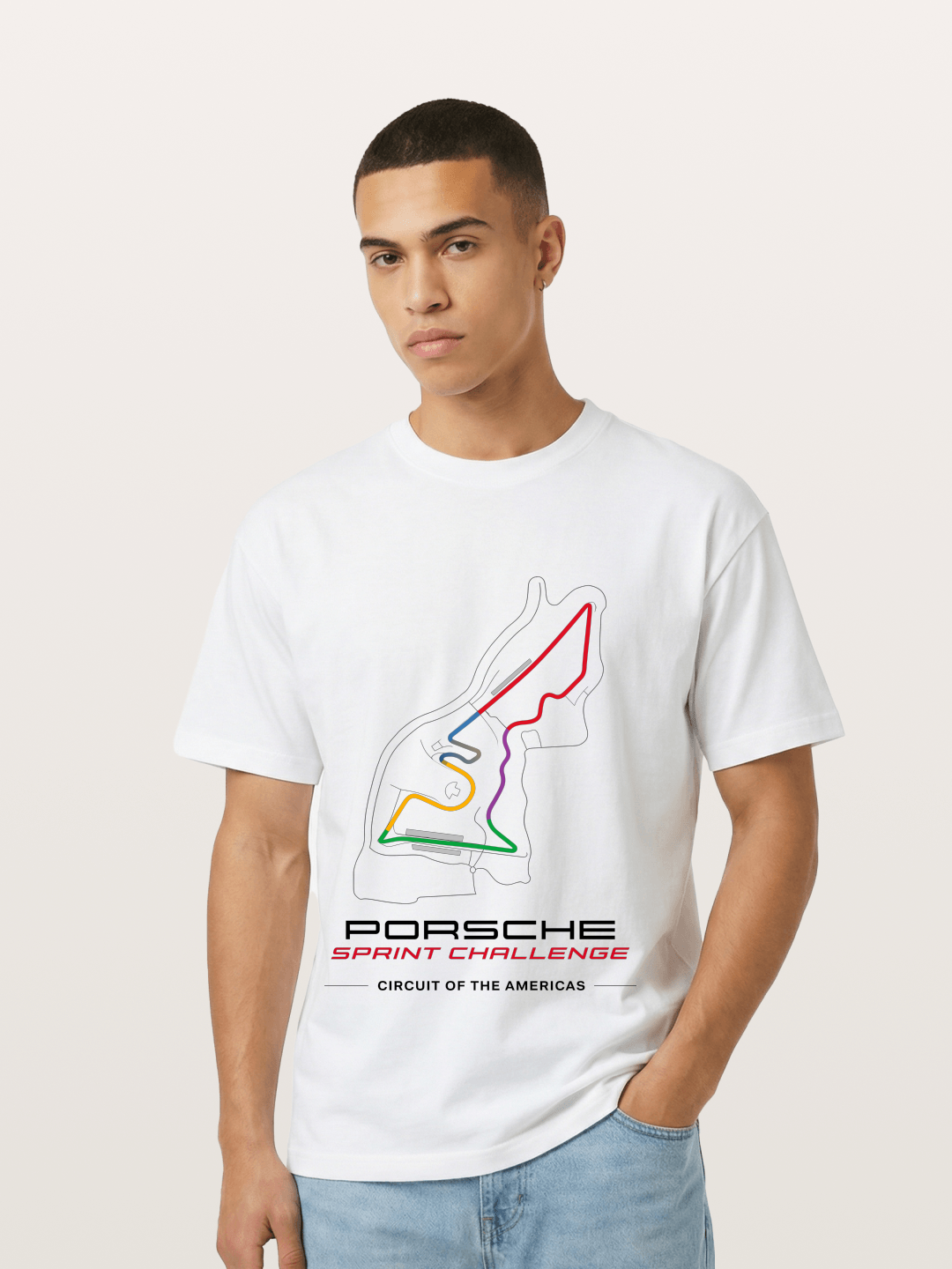 Americas Circuit Colorful Track Map Gildan T-shirt