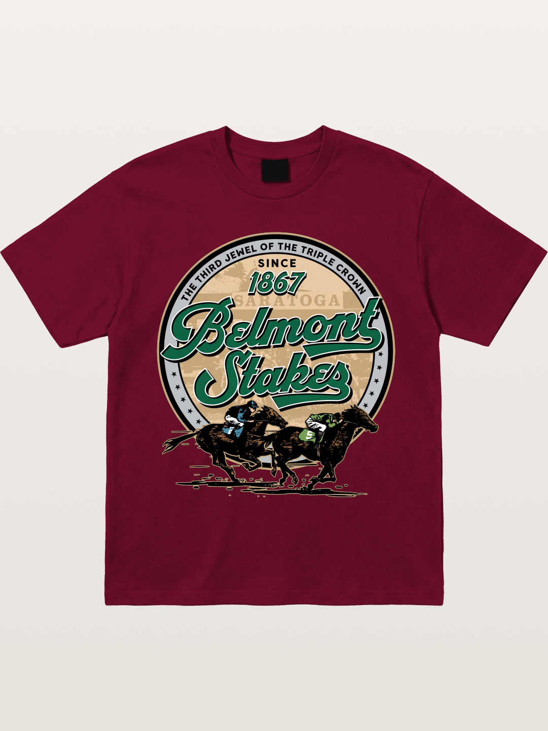 Belmont Stakes Two Horses Racing Gildan T-shirt