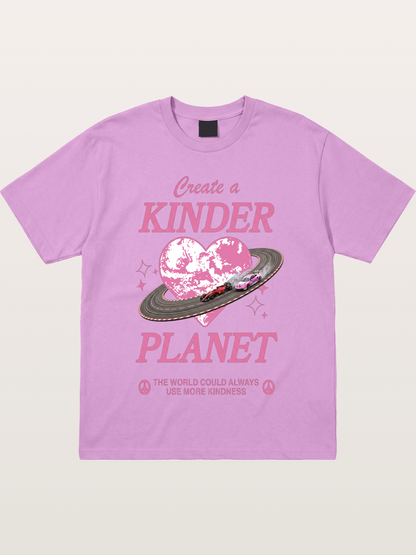 Pink Heart Earth Race Gildan T-shirt