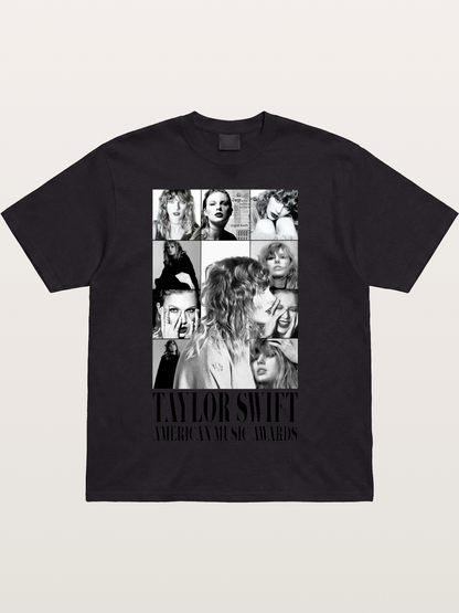 Taylor Swift AMA Collage Print Cotton T-shirt