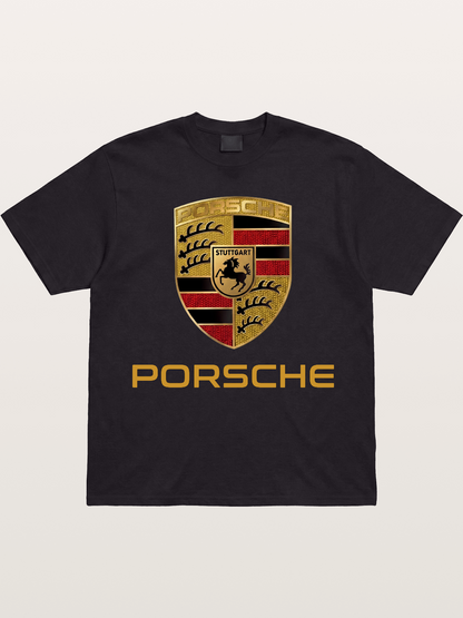 Porsche Golden Emblem Gildan T-shirt