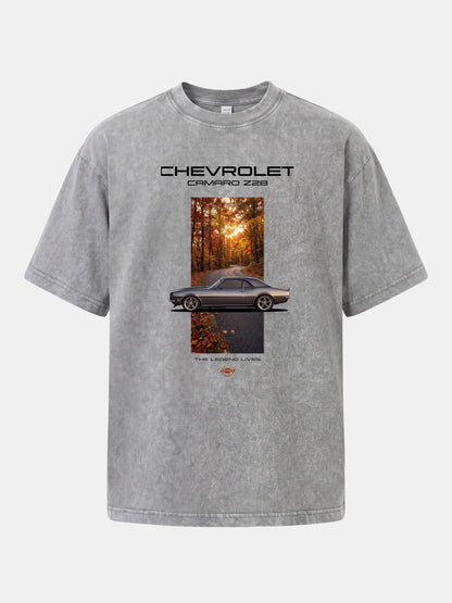 Camaro Z28 Desert Sunset Art Washed T-shirt