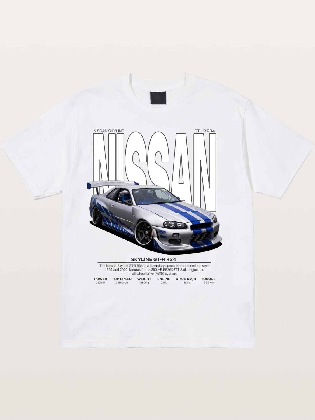 Nissan Skyline GT-R R34 Poster Cotton T-shirt