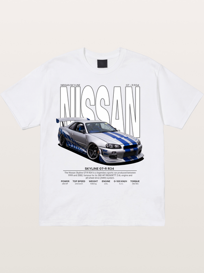 Nissan Skyline GT-R R34 Poster Cotton T-shirt