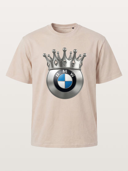 Crowned BMW Logo Metal Art Cotton T-shirt