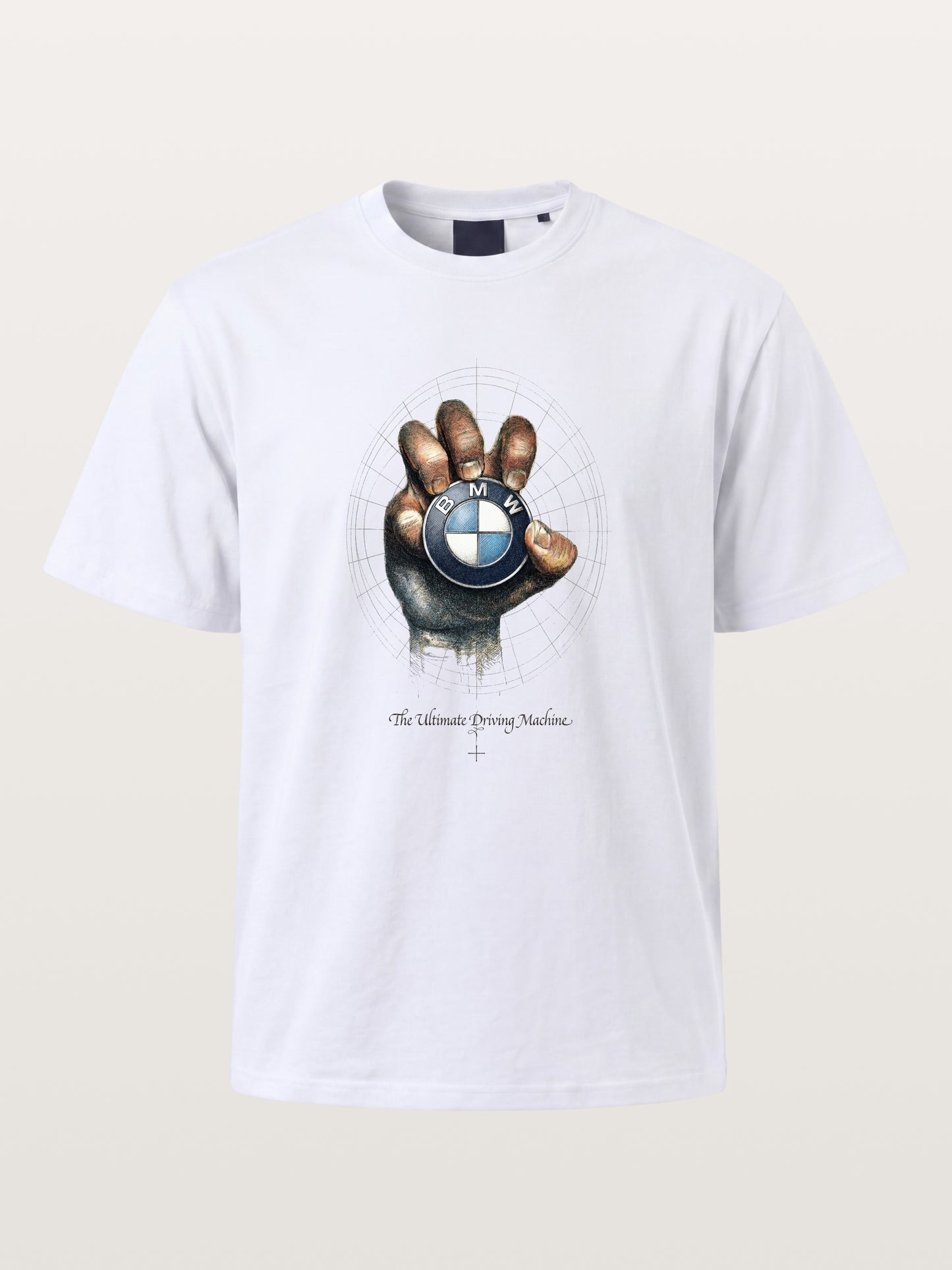 Hand Holding BMW Logo Sketch Gildan T-shirt