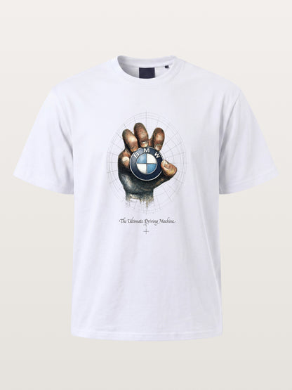 Hand Holding BMW Logo Sketch Gildan T-shirt