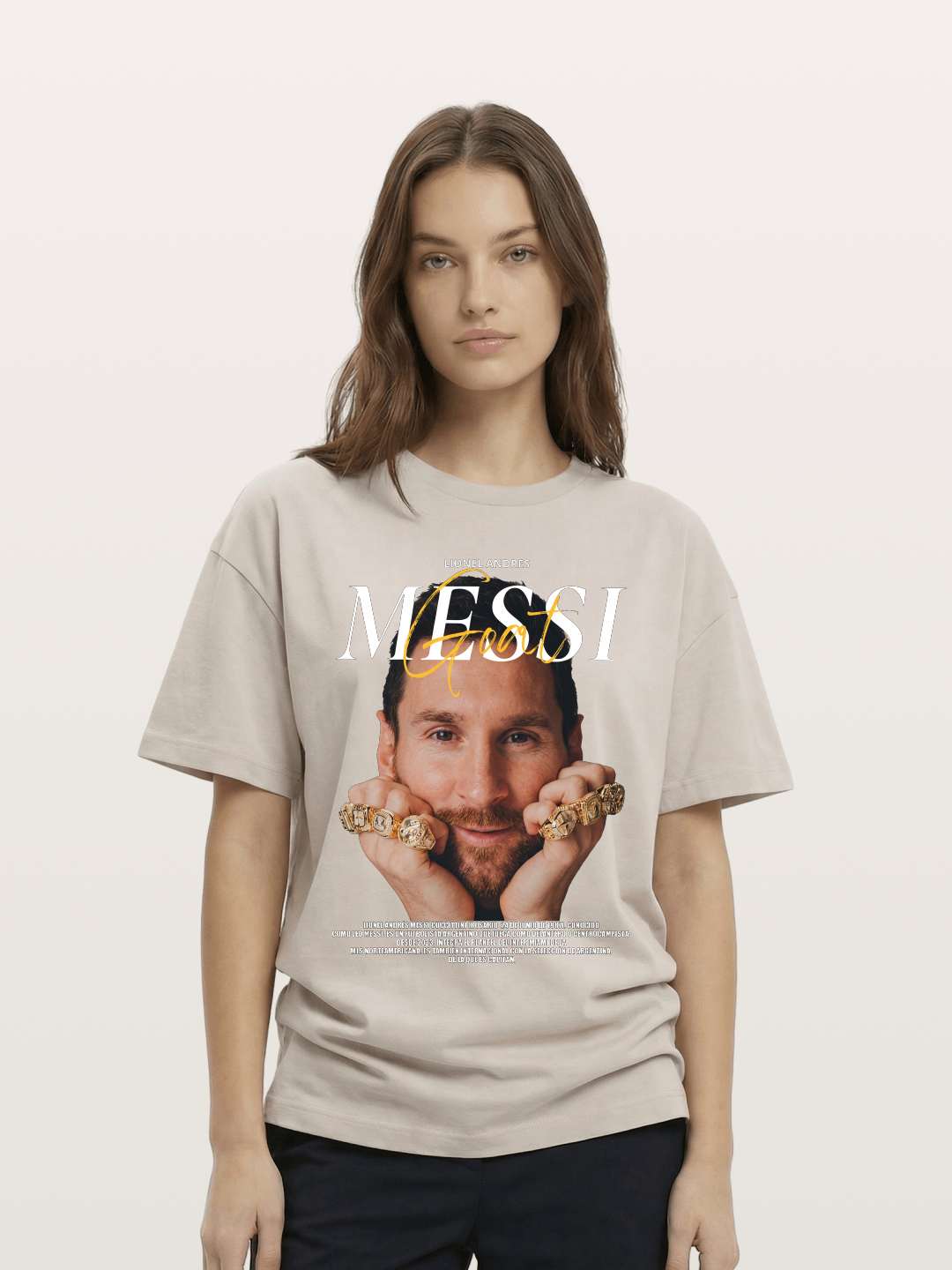 Messi GOAT Champion Rings Cotton T-shirt