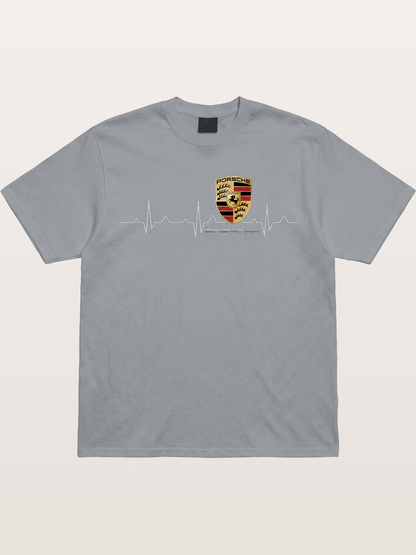 Porsche Heartbeat ECG Line Design Gildan T-shirt