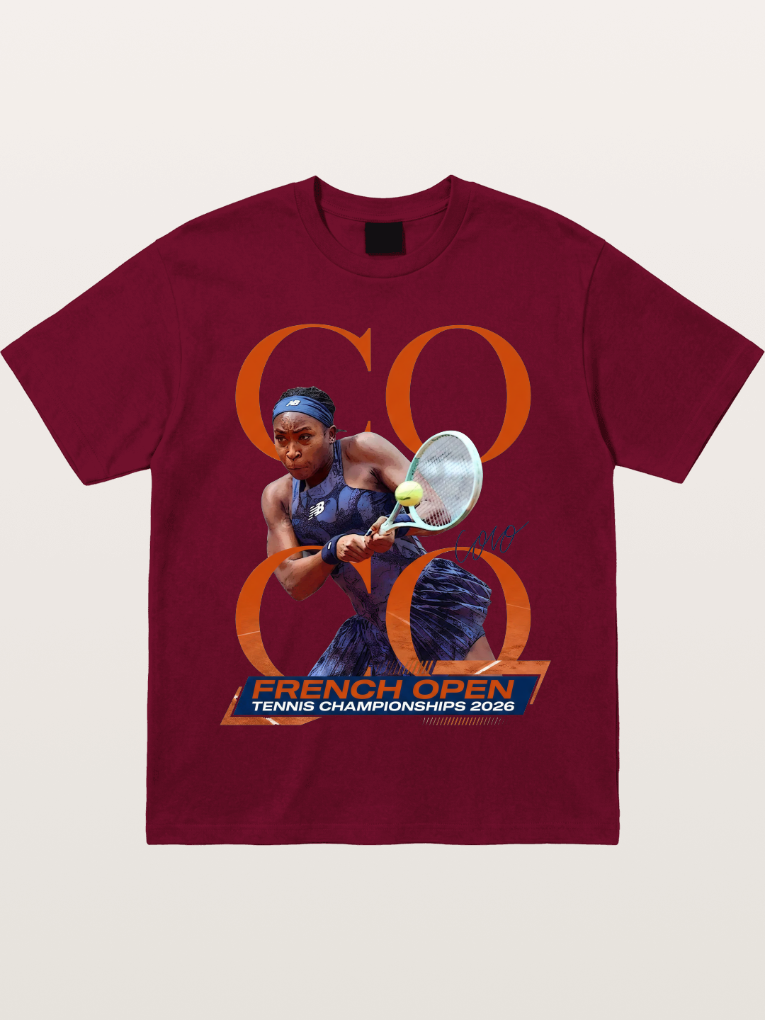 Coco Gauff French Open Portrait Gildan T-shirt