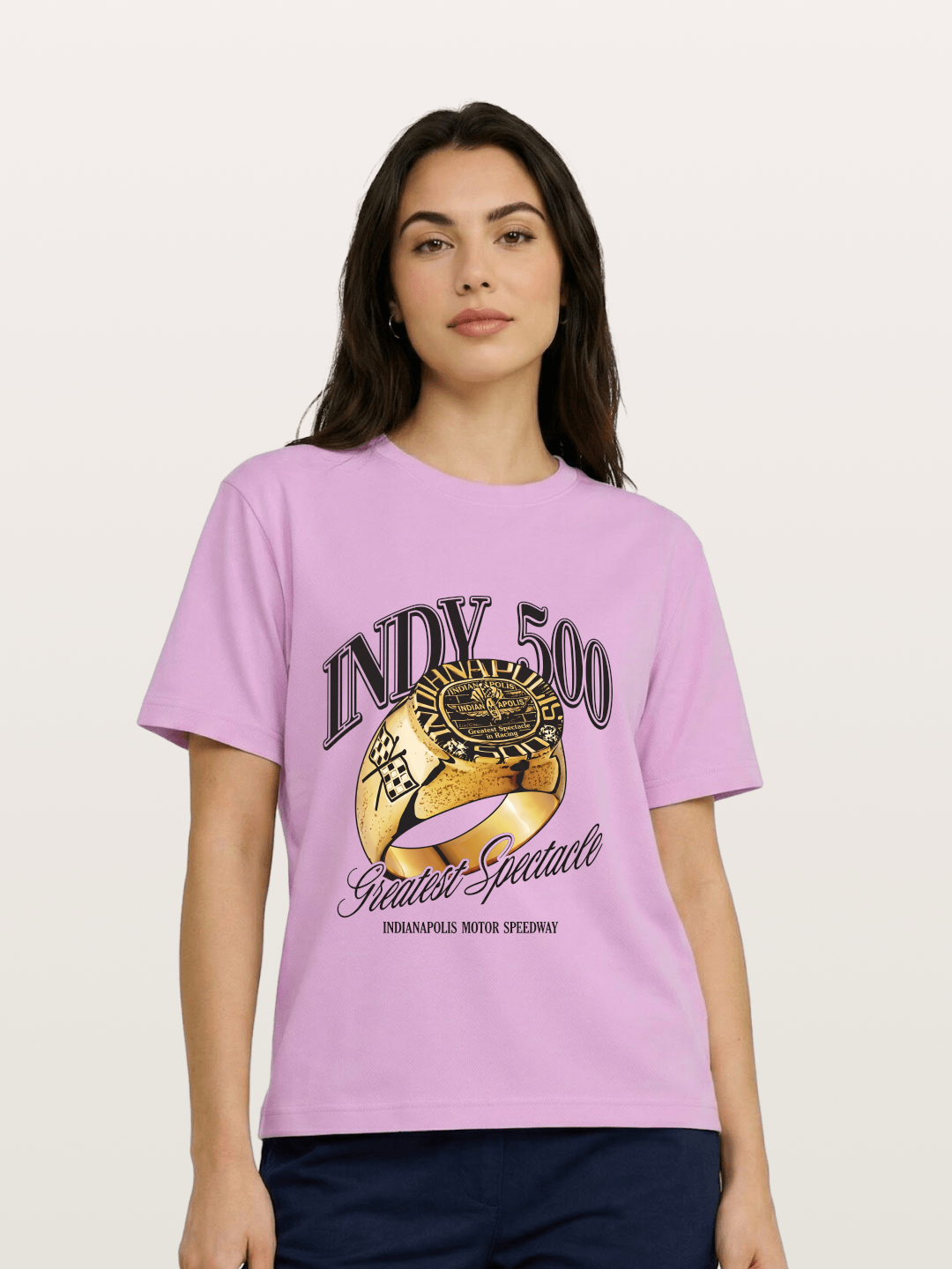 Indy 500 Gold Championship Ring Gildan T-shirt