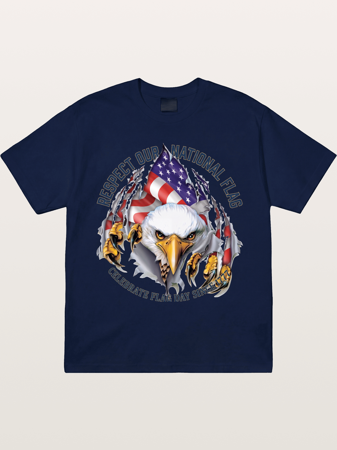 Ripped Flag Eagle Patriotic Print Gildan T-shirt