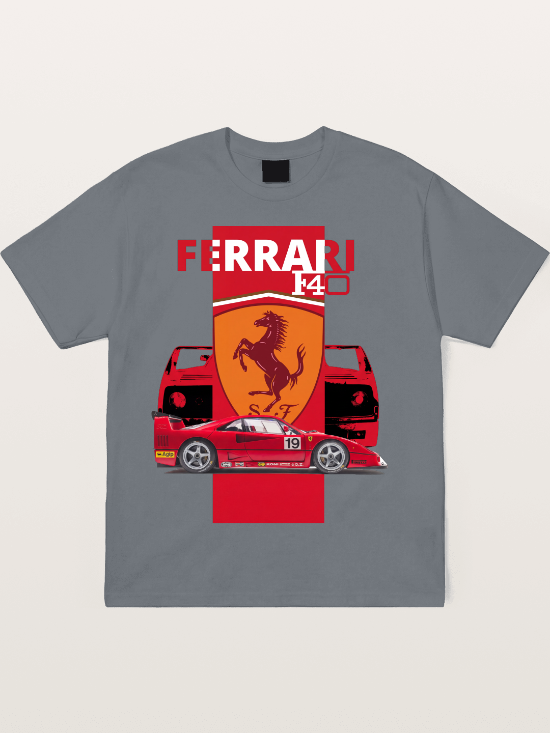 Ferrari F40 Race Car Double View Cotton T-shirt