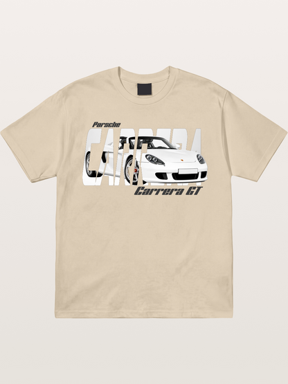 Porsche Carrera GT White Sticker Gildan T-shirt