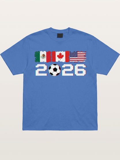 2026 WC USA Mexico Canada Flags Gildan T-shirt