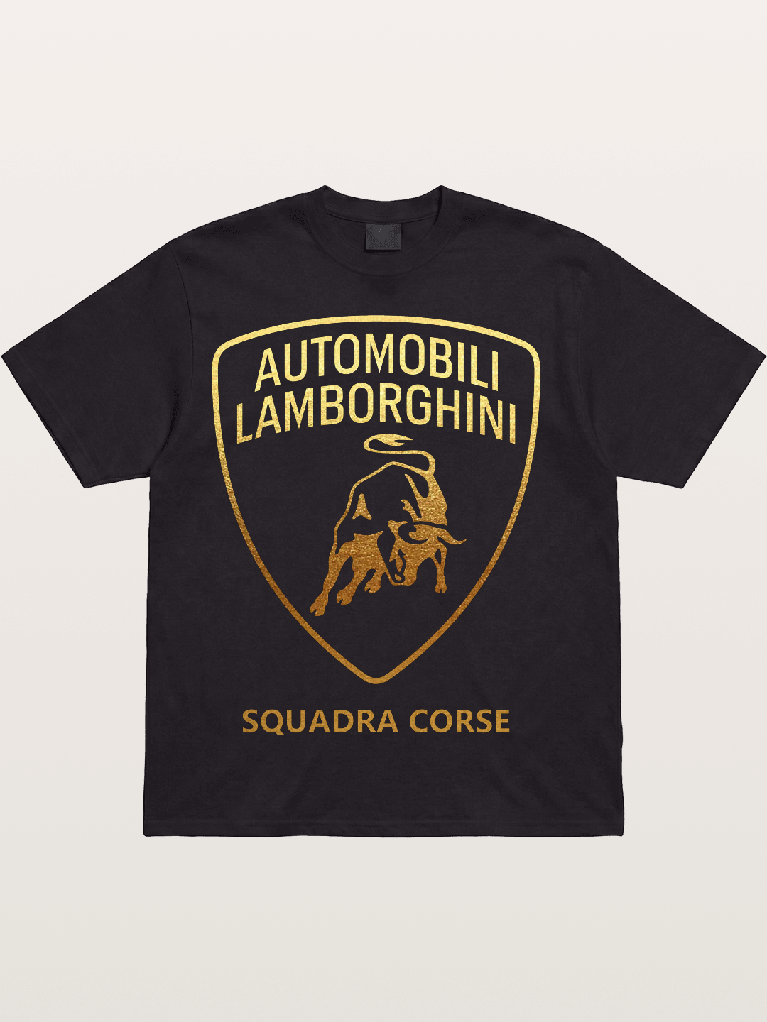 Lamborghini Squadra Corse Gold Shield Cotton T-shirt