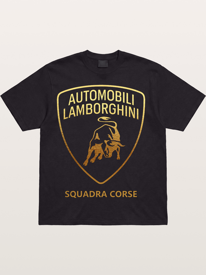 Lamborghini Squadra Corse Gold Shield Cotton T-shirt