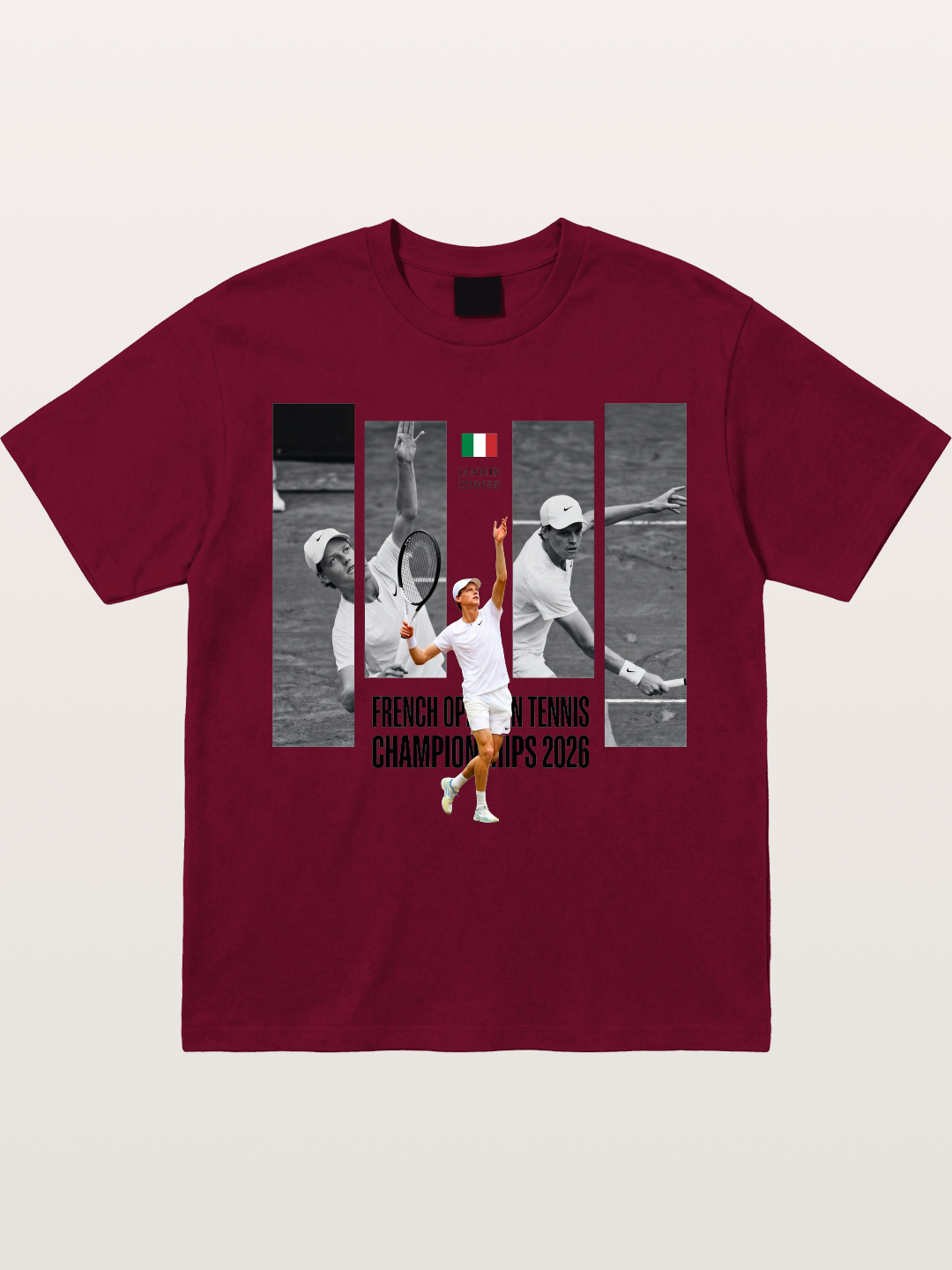 Jannik Sinner French Open Graphic Gildan T-shirt