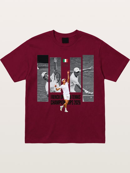 Jannik Sinner French Open Graphic Gildan T-shirt