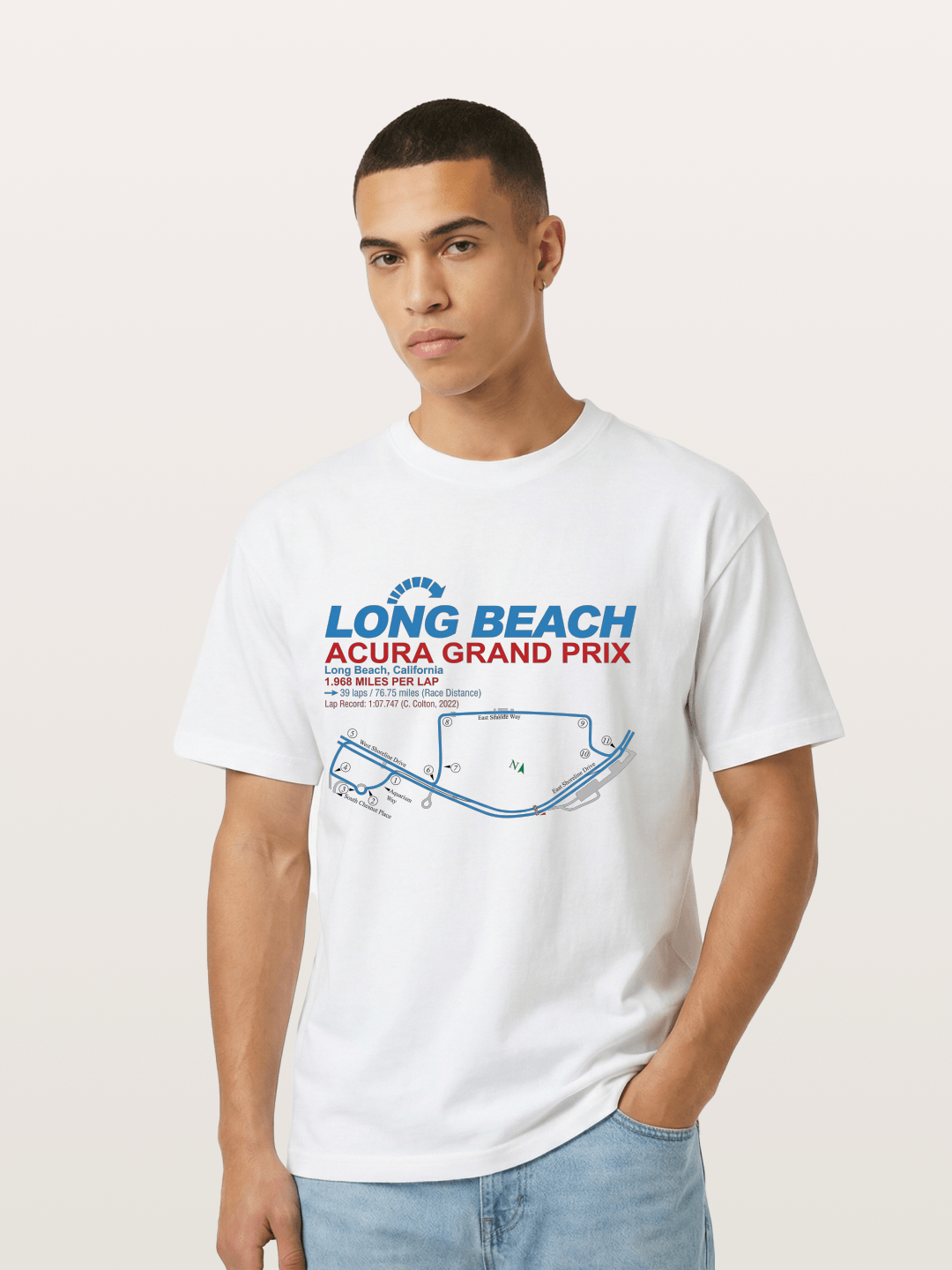 Long Beach Grand Prix Map Gildan T-shirt