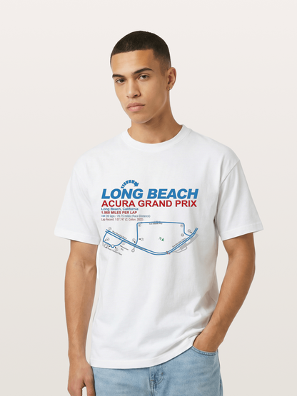 Long Beach Grand Prix Map Gildan T-shirt