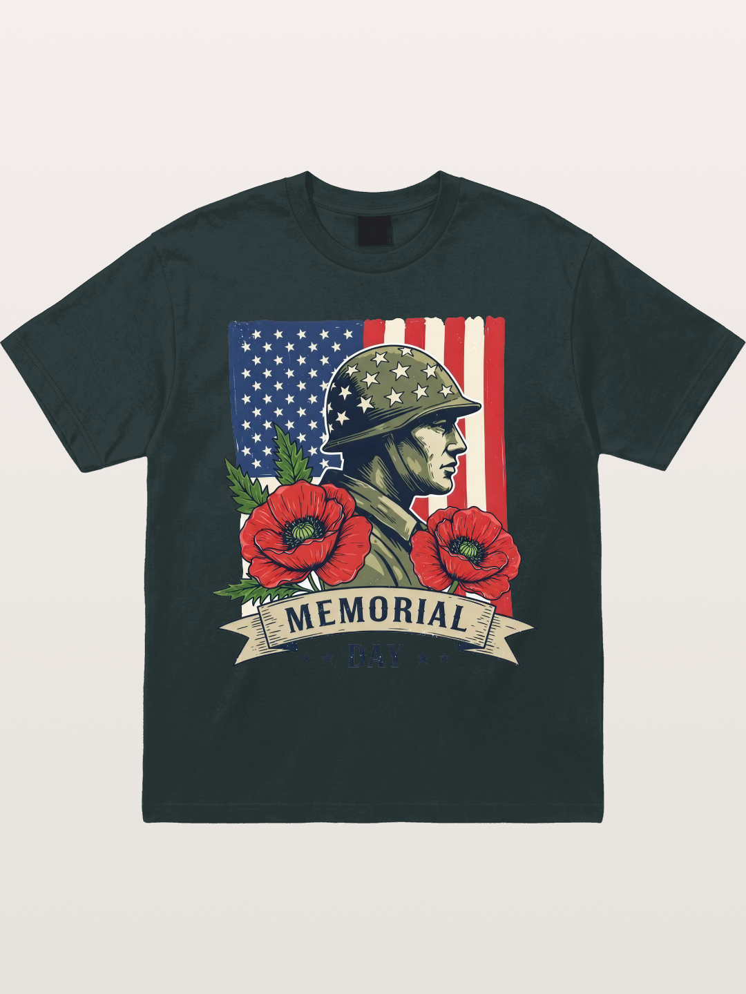 Memorial Day Poppy Soldier Art Gildan T-shirt