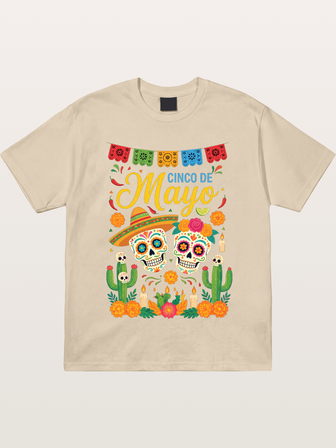 Cinco de Mayo Sugar Skull Fiesta Gildan T-shirt