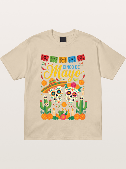 Cinco de Mayo Sugar Skull Fiesta Gildan T-shirt