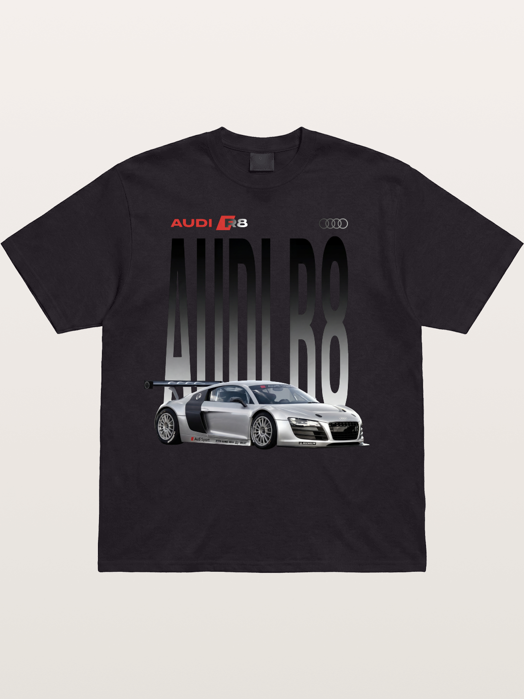 Silver Audi R8 GT3 Front Side View Cotton T-shirt